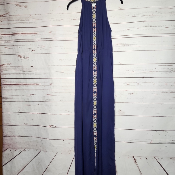 THML Choker Halter Embroidered Maxi Dress - Picture 2 of 16